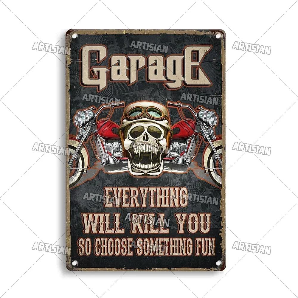 Crosscountry Motorcycle Tin Sign Vintage Metal Wall Decor Garage Home Bar Metal Plaque