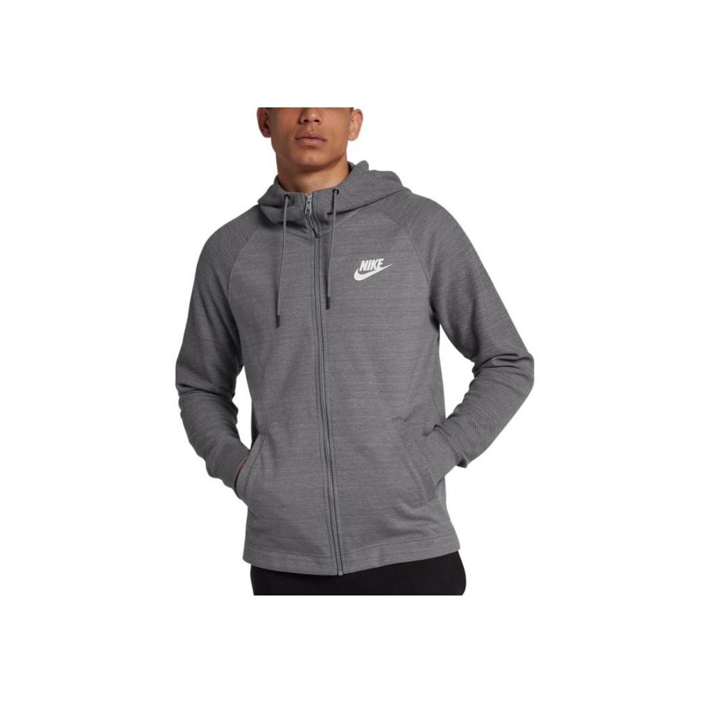 Nike Brand Logo Print Solid Color Hooded Jacket Men Outerwear Grey AQ8392-036