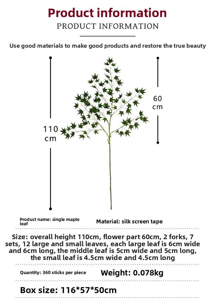 Autumn Maple Leaf Faux Plant Hanging Decoration For Weddings And Photography