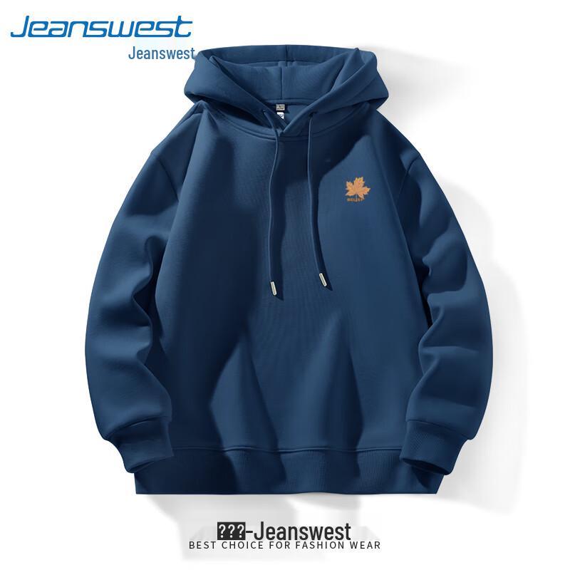 Jeanswest Men's Vintage Maple Leaf Print Hooded Sweatshirt