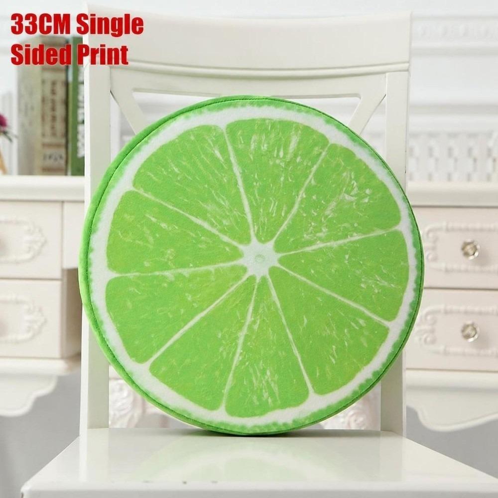 Fruit Slice Print Seat Cushion Round Throw Pillow Creative Sofa Cushion Bedroom Use