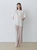 LE STUDIO Linen Half-Neck Shirred Blouse (Iv)
