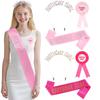3Pcs Birthday Girl Accessories Set With Glittering Sash Rhinestones Headband Decorative Pin For Birthday Decoration