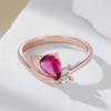 Shiny Red Natural Zircon Ring For Women Fashion  Rose Gold Color Party Accessories Daily Fine Vintage Jewelry