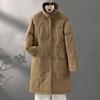 Women's Korean Style Spliced Lapel Mid-Length Padded Jacket