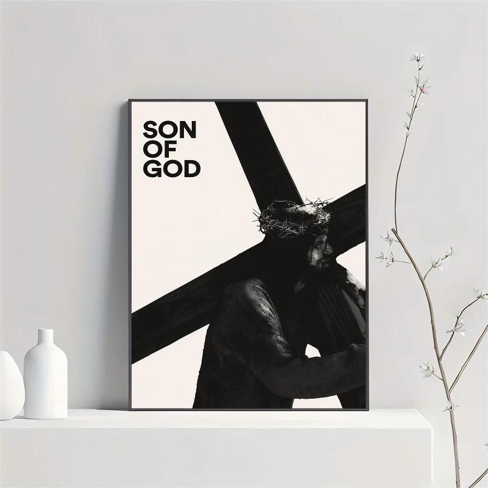 Sohn Gottes Jesus Kreuz Heiliges Licht Wandkunst, HD Leinwanddruck Poster, Geeignet für Zuhause, Wohnzimmer, Raumdekoration Gemälde