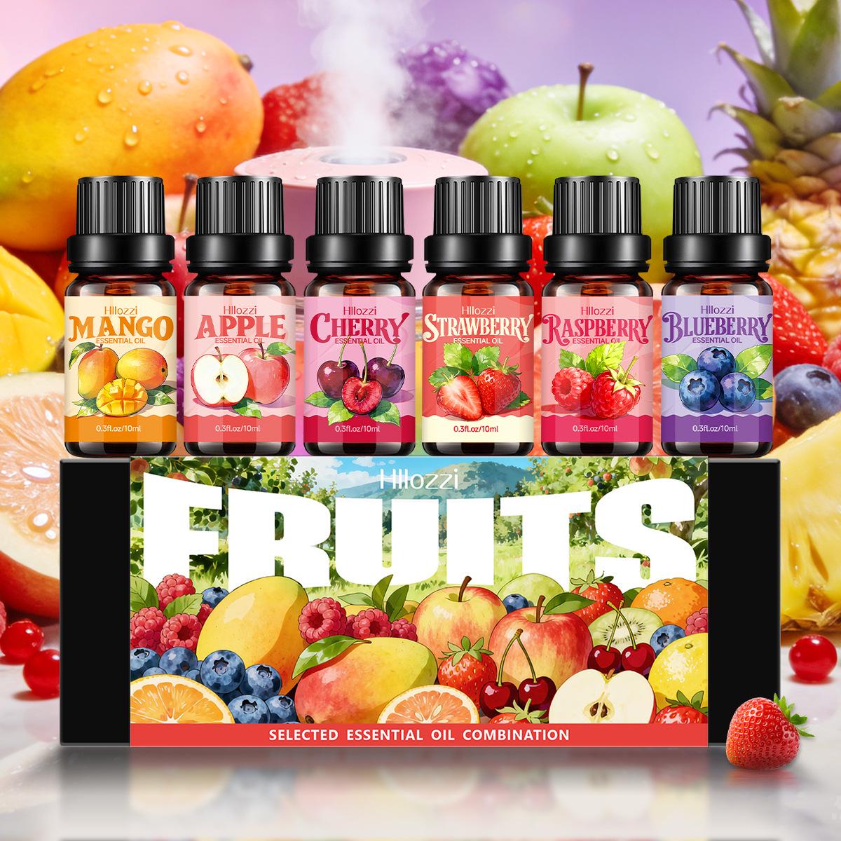 10ml Fruit Essential Oils Set - 6 Fresh Scents for Holiday Gifts