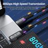 Elbow Type-C to USB5.0 PD240W 80Gbps Thunderbolt 5 Type-C Cable 16K 8K 48V/5A for iPhone 16 Pro Tablet Switch Laptop MacBook Pro