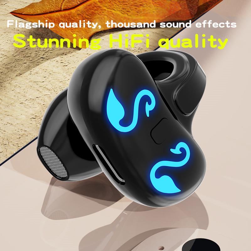 1Pc Ear Clip Wireless Headset V5.3 Non In Ear Single Ear OWS Bluetooth Earphones Running Sports Universal Headphones