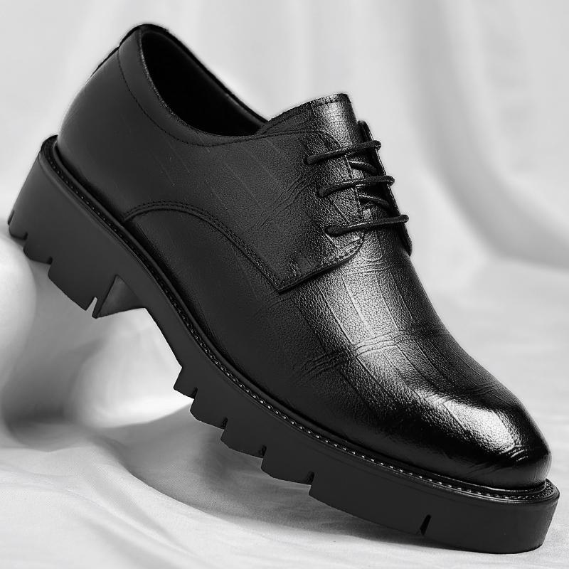 Fashion Lace-Up Business Formal Shoes Anti-Slip Comfortable Flats Male Wedding Party Work Shoes Classic Men's Leather Oxford Dress Shoe