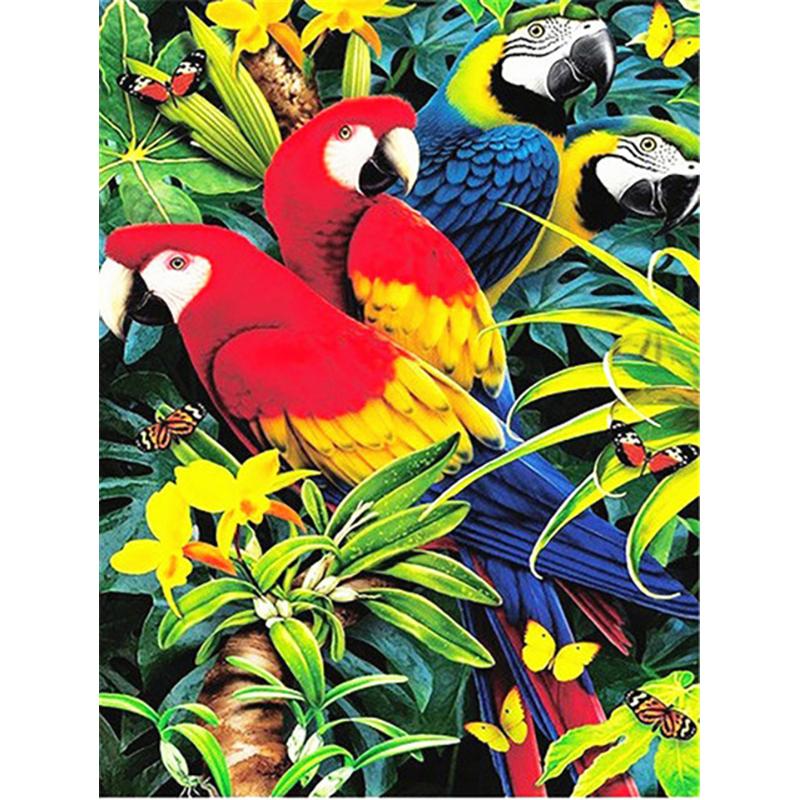 Full Square Diamond Painting Parrot Animals Bird Mosaic Diamond Embroidery Scenery Cross Stitch Home Decoration New Year Gift