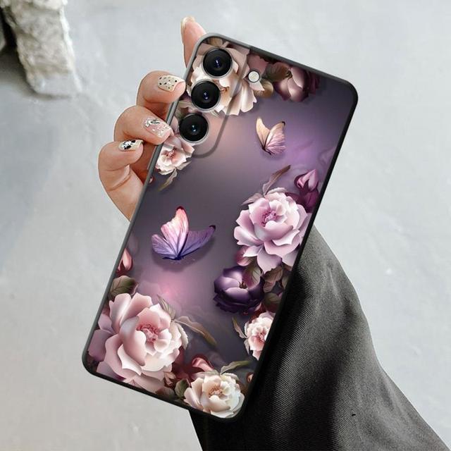 

Чохол для Samsung Galaxy S23 S22 S21 S20 Fe Ultra S10 S9 S8 Plus Note 20ultra 10plus Чохол Bling Aesthetic Butterfly Rose Art For Samsung S21 FE