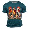 Men's Rooster Short Sleeve T-Shirt 3D Print Crew Neck Shirt Fashion Athleisure Street Sports Outdoor Daily Black White Red Summer Spring Clothing