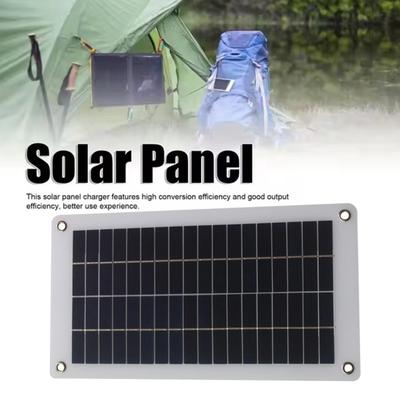 10W 18V/5V Solar Panel Dual USB Direct Current Outdoor Camping Hiking Cycling Power Bank Mobile Phone Charger Polycrystalline