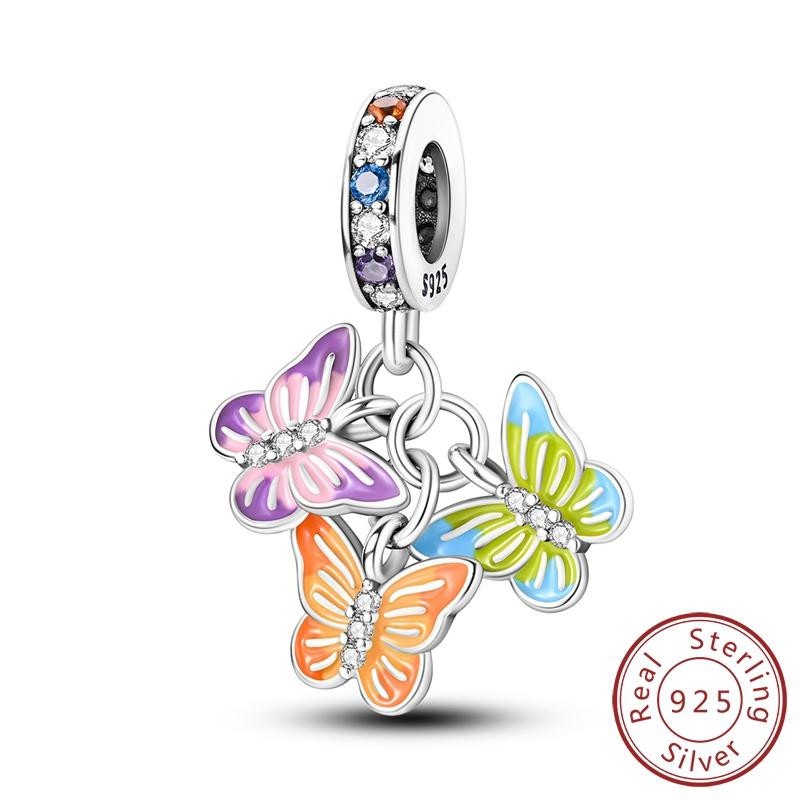 Original Copper Beads Bead Vibrant Butterfly Style Pendants Fit Unique Women Girls Bracelet Diy Jewelry Present