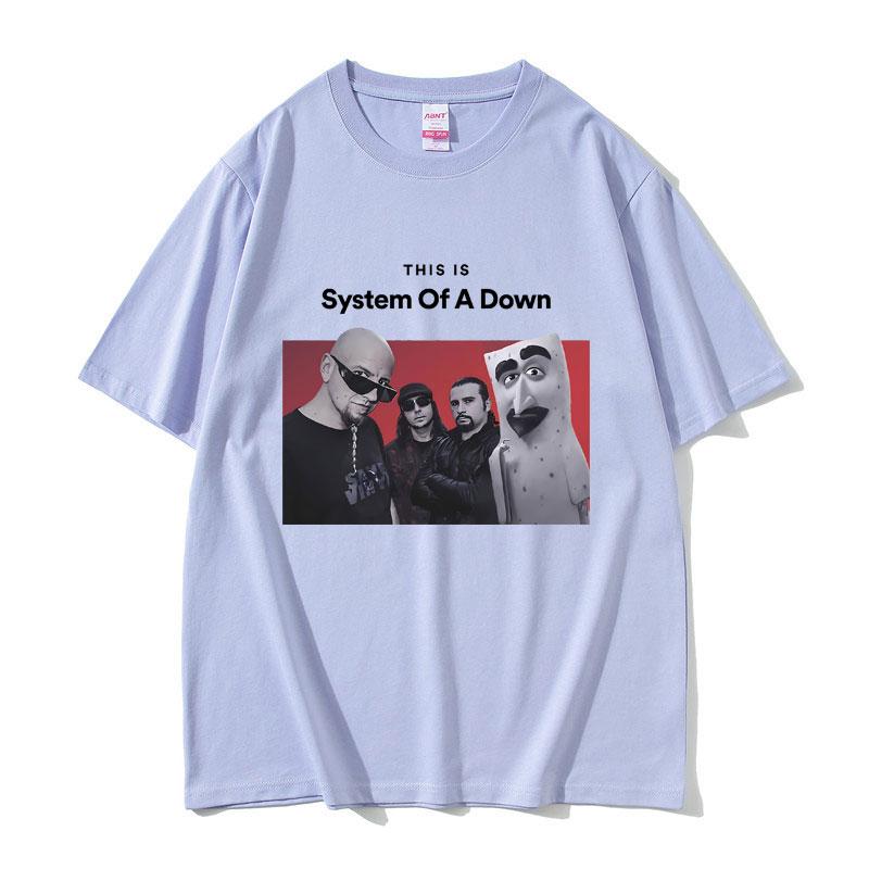 This Is System of A Down T Shirts Unisex Women Cotton Vintage Oversized Tshirt Unisexs 90s Rock Band Alternative Metal Music Tshirt
