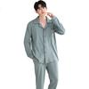 JOAE 100% Cotton Men's Pajama Set Long Sleeve Cardigan and Pants Autumn Loungewear L