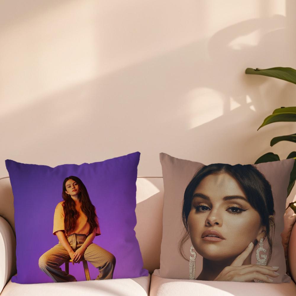Cantante Popolare Selena Gomez Love On Federa Cuscino Divano Soggiorno Camera da Letto Testiera Schienale Cuscino Cuscino Quadrato Ora del Riposo