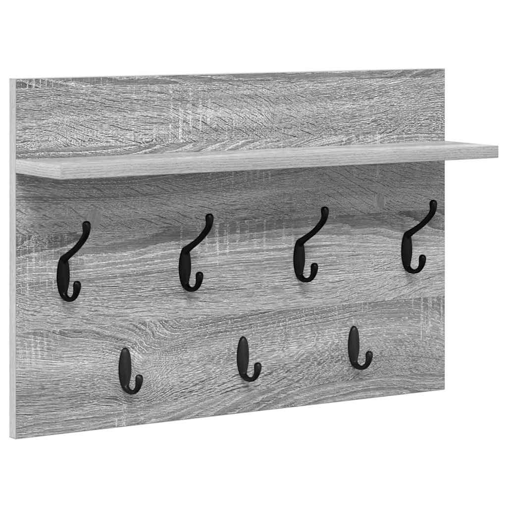 Wall Mounted Nightstand Grey Sonoma 60 x 40 x 12 cm