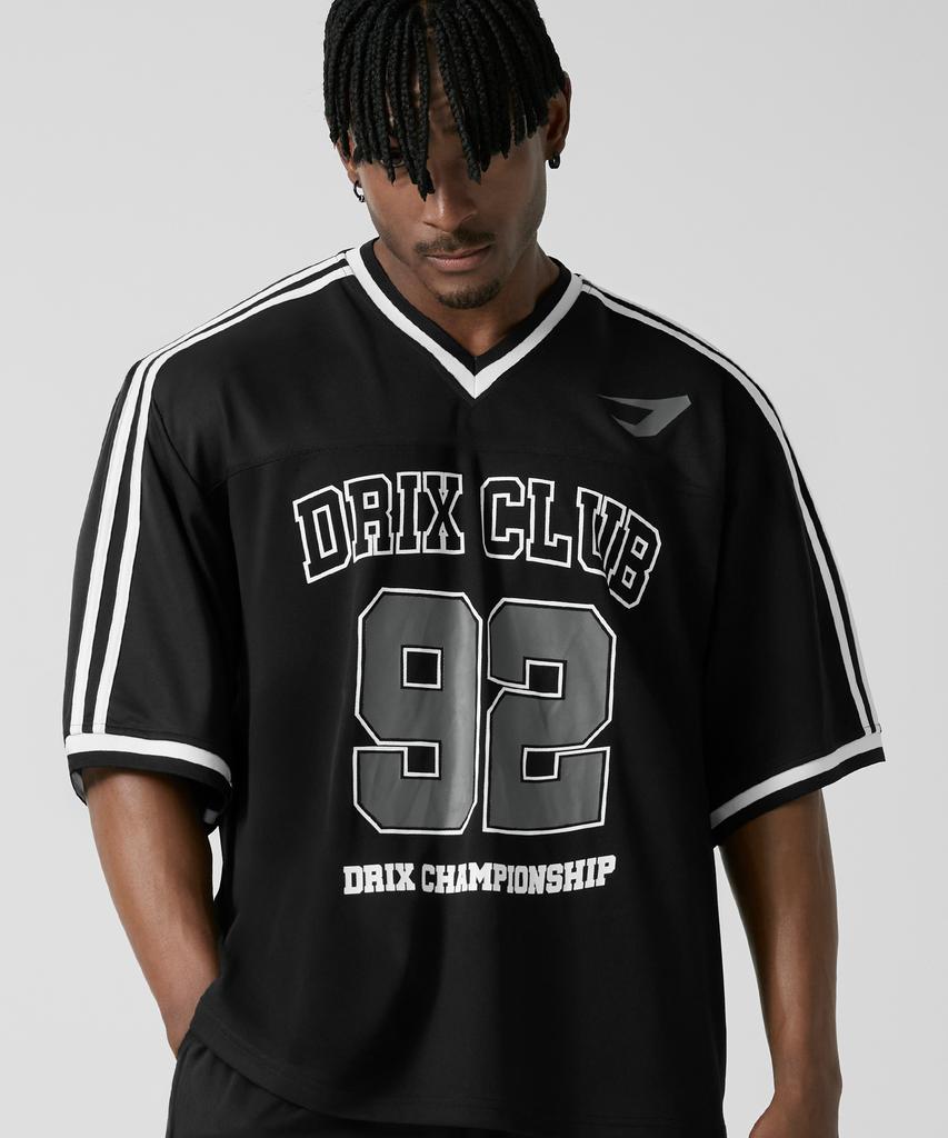 DRIX Rugby Track Oversized Mesh Jersey Half Sleeve_Navy