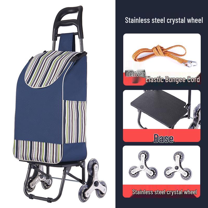 Compact Folding Shopping Cart and Trolley for Groceries and Luggage