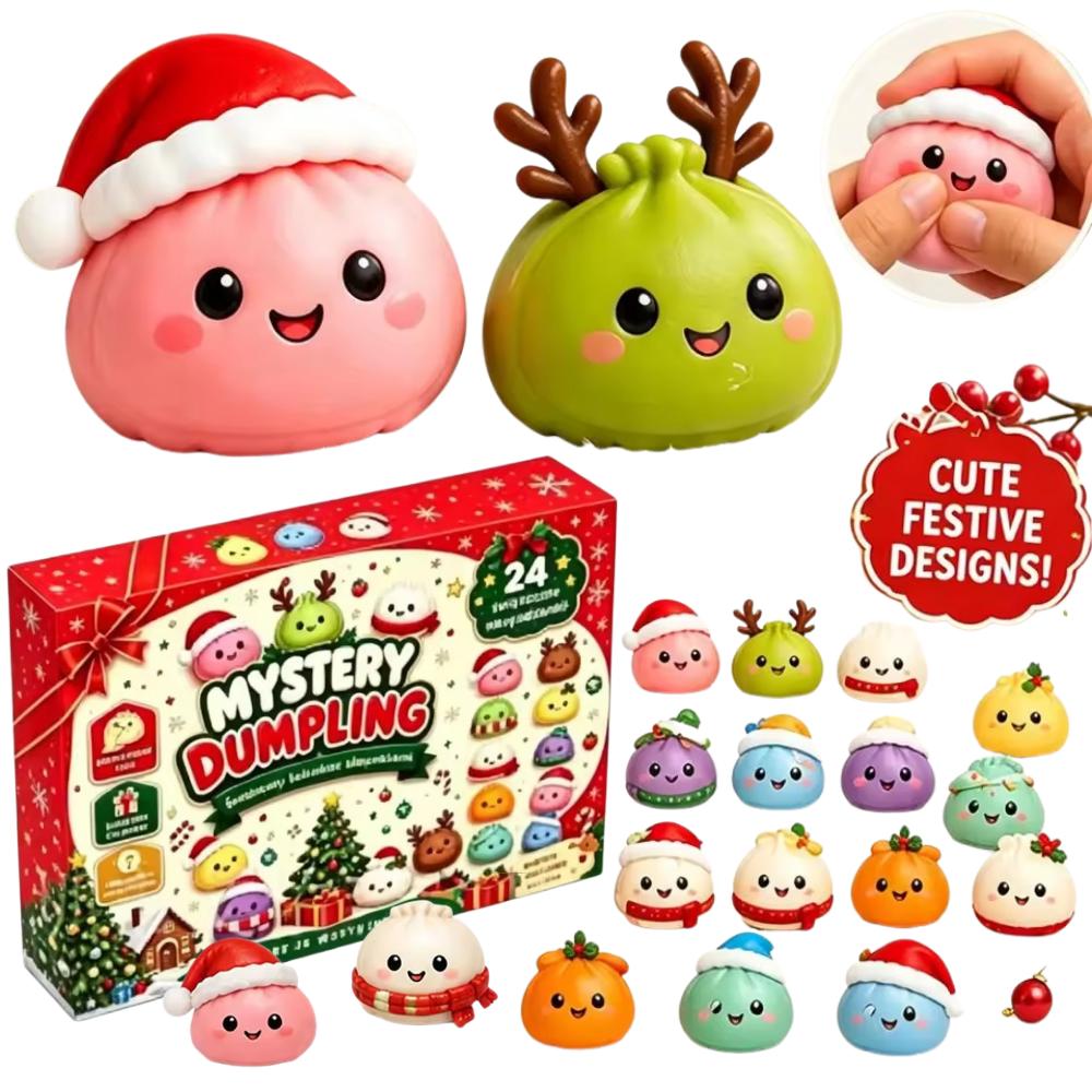 Calendario dell'Avvento Squishies di Natale 2026 24 Giorni Conto alla Rovescia Giocattoli Squishy Raviolo Lento Rialzo Spremere Fidget Sensoriale Decorazione Regalo