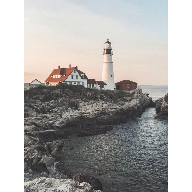 DIY Lighthouse 5D Diamond Painting Full Round Drill Seaside Diamond Embroidery Cross Stitch Mosaic Kits Wall Art Home Decor