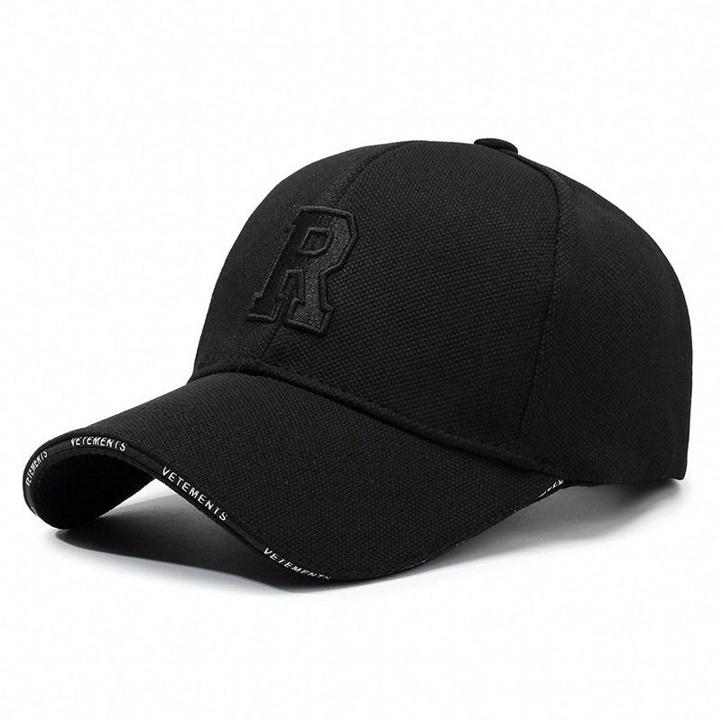 Embroidered R Letter Baseball Cap Adjustable Sun Protection Outdoor Hat Sports