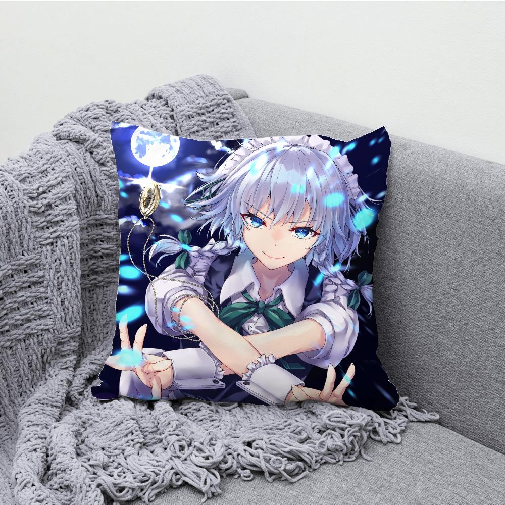 Sakuya Izayoi Touhou Project Pillow Case Soft Cushion Cases for Farmhouse Sofa Decor Home Decorations and Protector Pillow Case