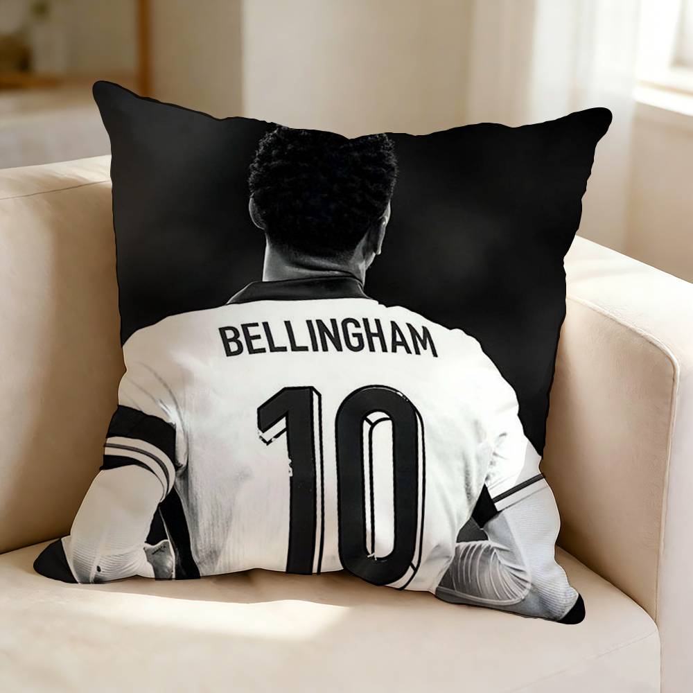 Federa per Cuscino Quadrata Double-Sided Sofa Cushion Cover Camera da Letto Comodino Calcio STAR Jude Bellingham