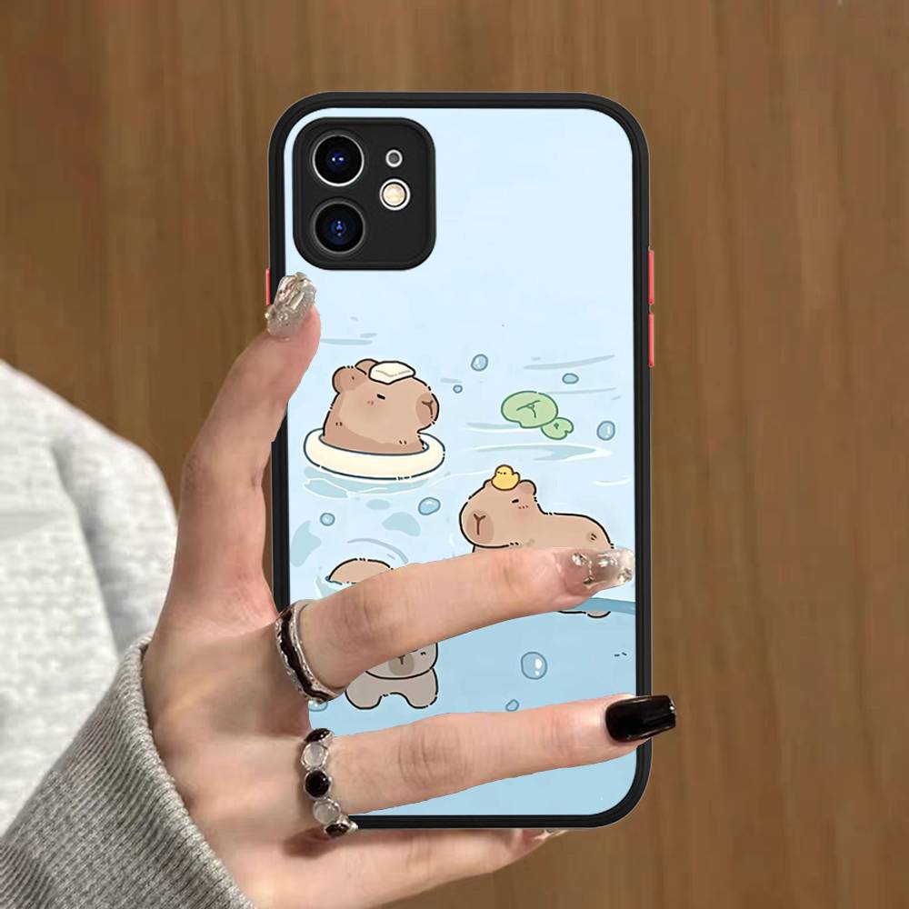 

Cute Capybara Phone Case For IPhone 16 15 14 11 12 13 Pro Max Plus 12 XS Max Back Cover Matte Case iphone 13
