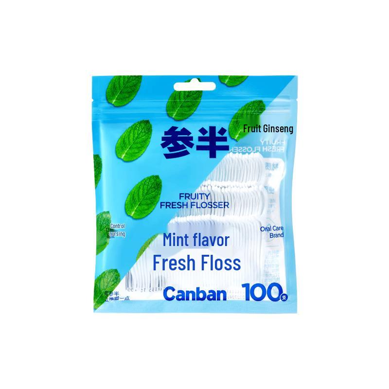 Samban Dental Floss Picks with Mint Flavor (100 Count)