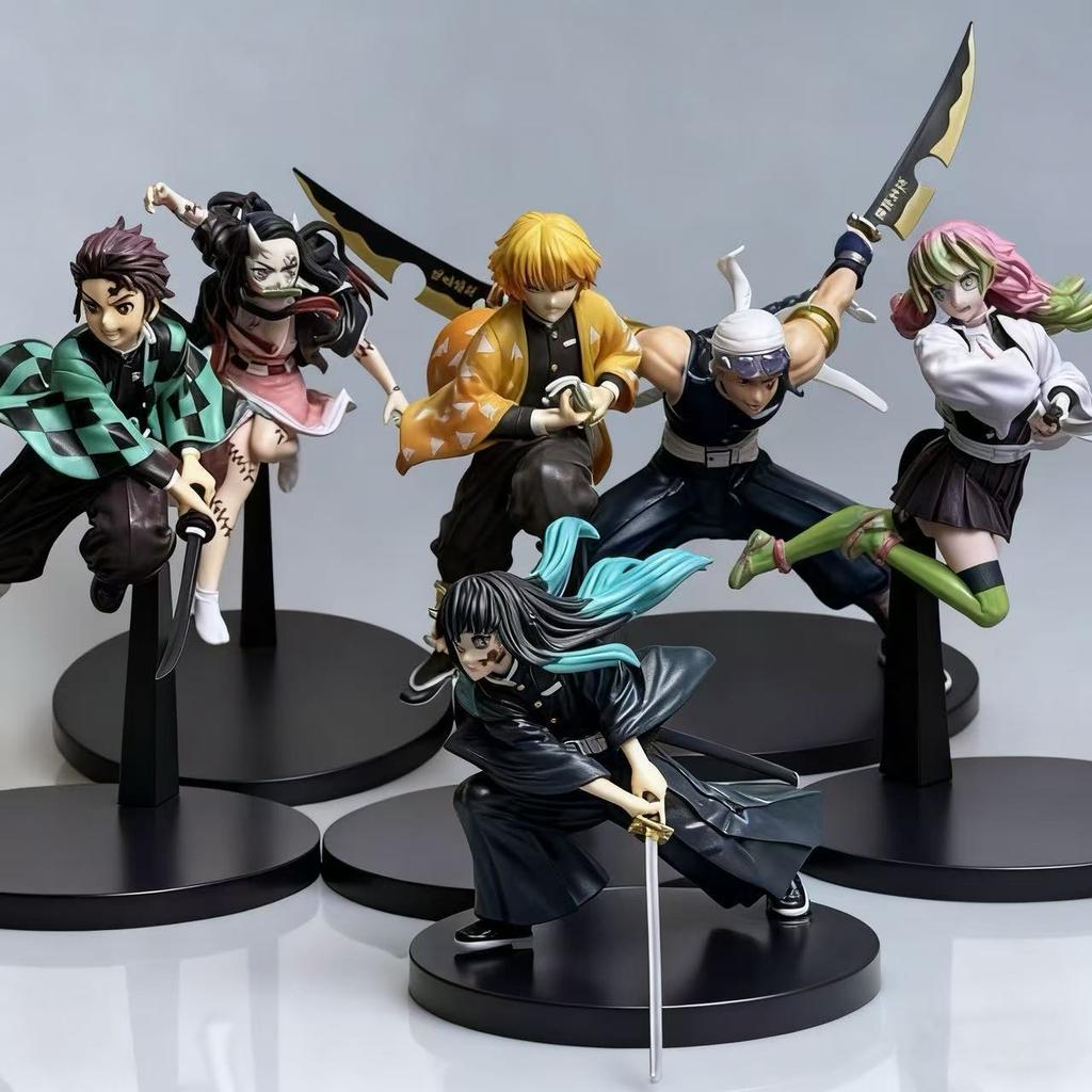 Demon Slayer Kimetsu No Yaiba Anime Figure Toy Uzui Tengen Tokitou Muichirou Nezuko Kamado Tanjiro Kamado PVC Model Dolls Gifts