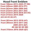 4-Ring logo ABS Silver/Black Car Hood Front Bonnet Grill Rear Trunk Emblem Badge Sticker For sq A3 A4 A5 A6 A7 Q2 Q3 Q5 Q8 TT