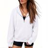 Women's Half Zip Hoodie Long Sleeve Color Thick Lined Sweatshirt for Fall