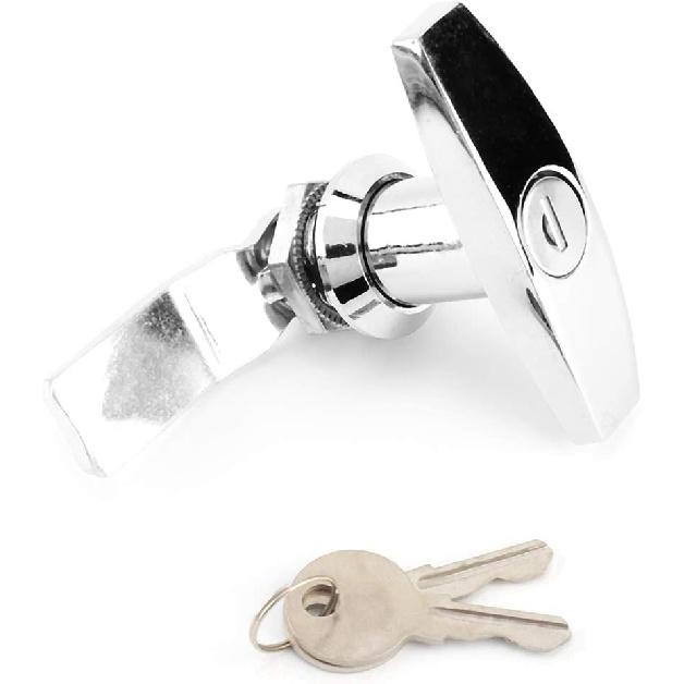 T Handle Door Lock, Trailer Locking Latch, RV Garage Door Lock, Suitable for Trailers and RV Tops, Etc(Black)