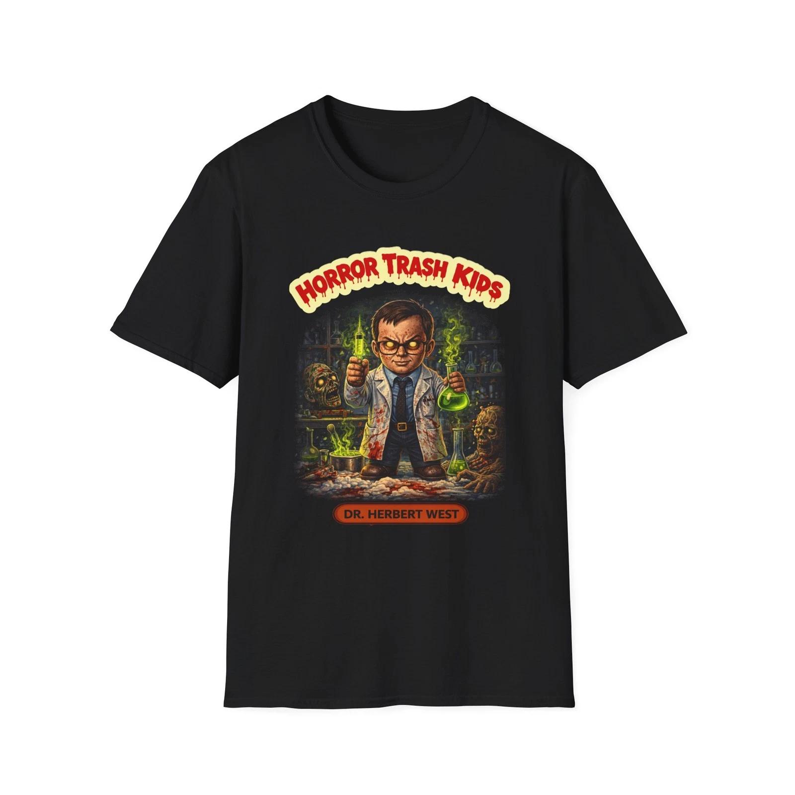Horror Trash Kids Dr. Herbert West T-Shirt | Mad Scientist Lab Art L