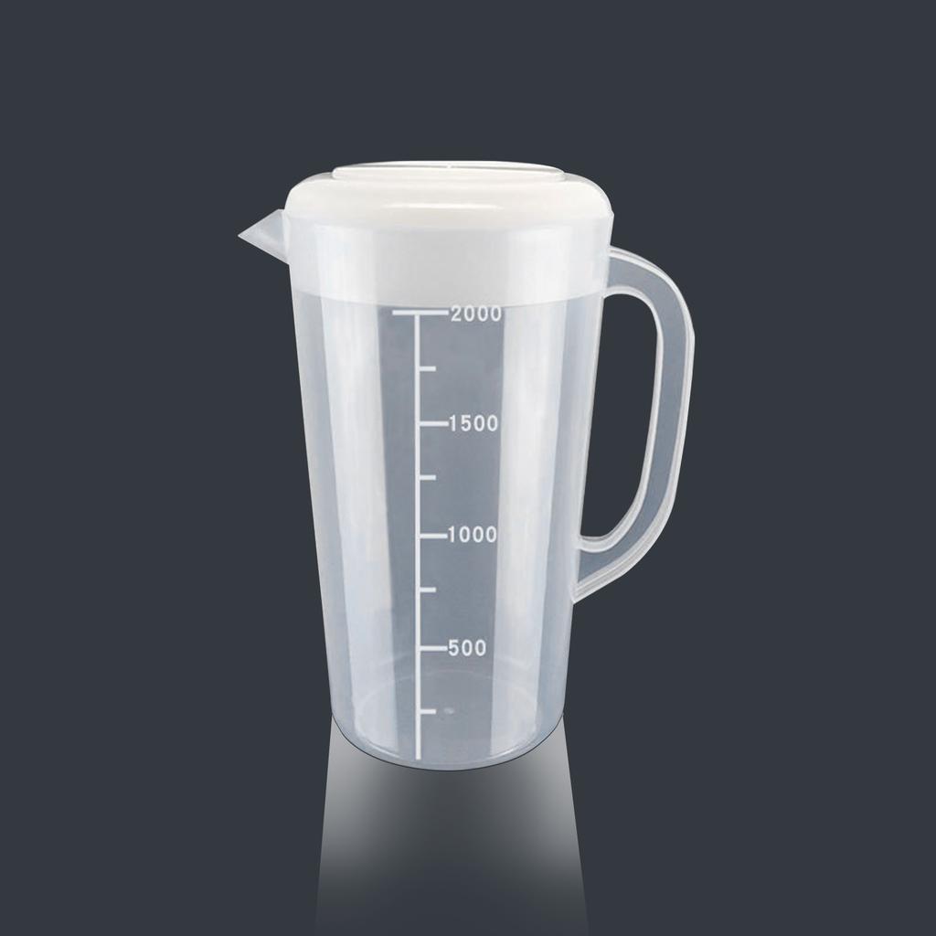 Clear Plastic Graduated Pour Measuring Jug Cup Water Pitcher Jug With/without Lid Cold Water Tea Juice Beer Measure Container