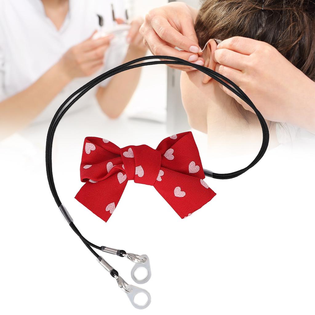 Portable Hearing Aid Clip Cute Bowknot Shape Loss Prevention Lanyard for Adults Senior