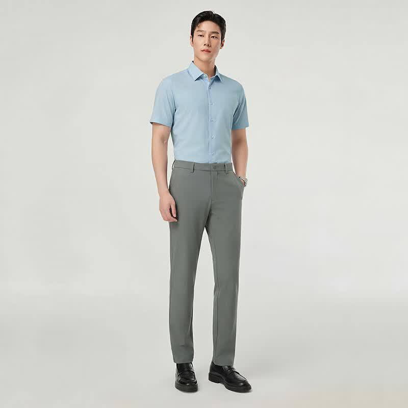 YOUNGOR Men's Breathable Short-Sleeve Shirt