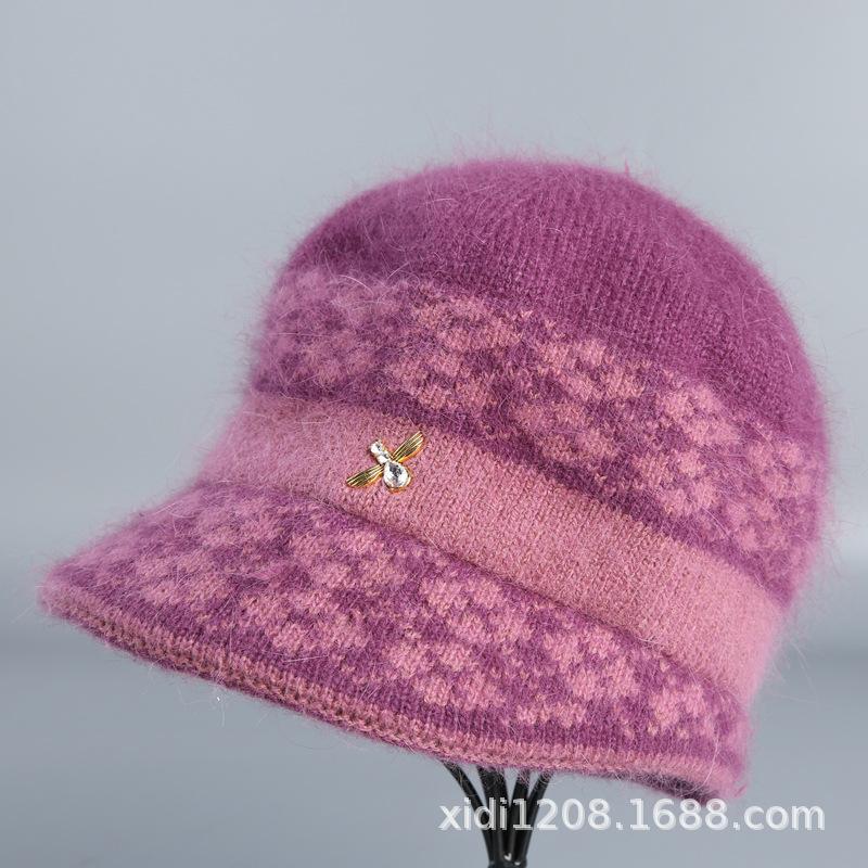 Hat Granny Sky Plush Rabbit Wool Hat Old Lady Mom Knitted Warm Fashion Hat