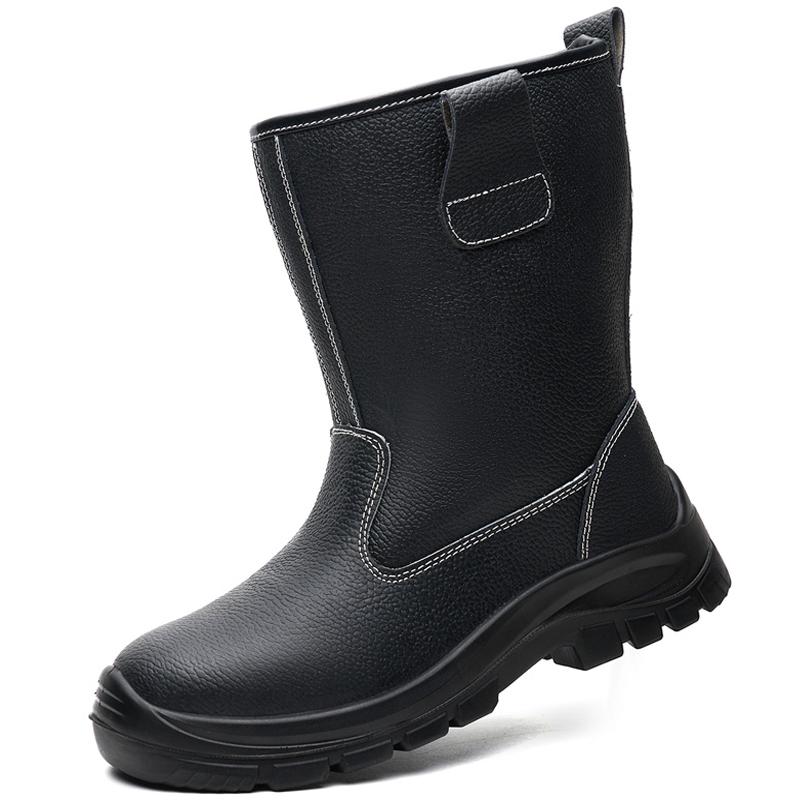 

Мужские ботинки из черной кожи Стальные носки Водонепроницаемые Мужские Шахтерские ботинки Защитная обувь Защитные ботинки от проколов для инженеров Работа 38