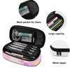 Pen Case Neat Design Strong Polyester Fabric Easy Open Zipper with Main Pocket Mesh Layer and Removable Pen Divider for Students