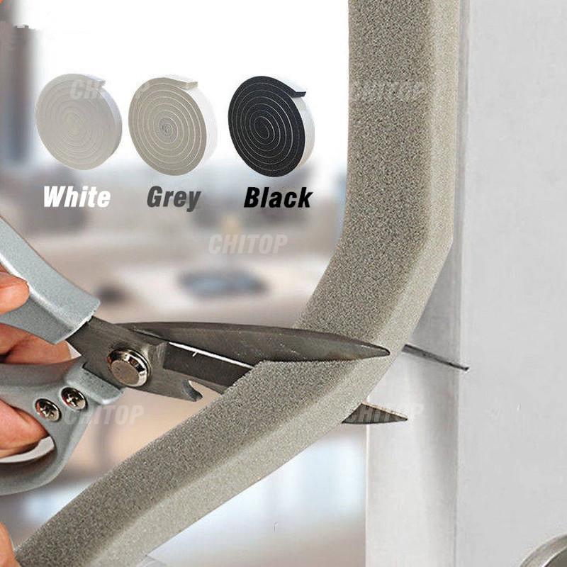 Wearable 4M Foam Self-adhesive Door Window Sealing Strip Sliding Dustproof Sponge Strip Home Soundproof Insulation Sealing Tape