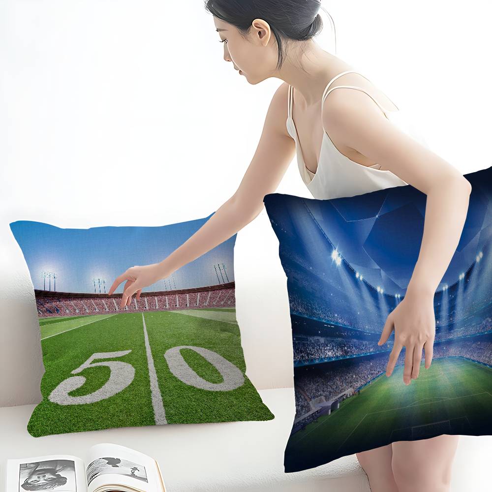 Outdoor Football Field Pillow Cover Sofa Cushion Cover Home Room Decoration Children Gift