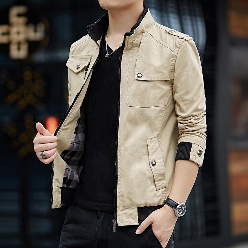 Men's Jacket Winter Korean Version Trend Slim-fitting Denim Tooling Autumn and Winter Jacket Spring and Autumn Men's