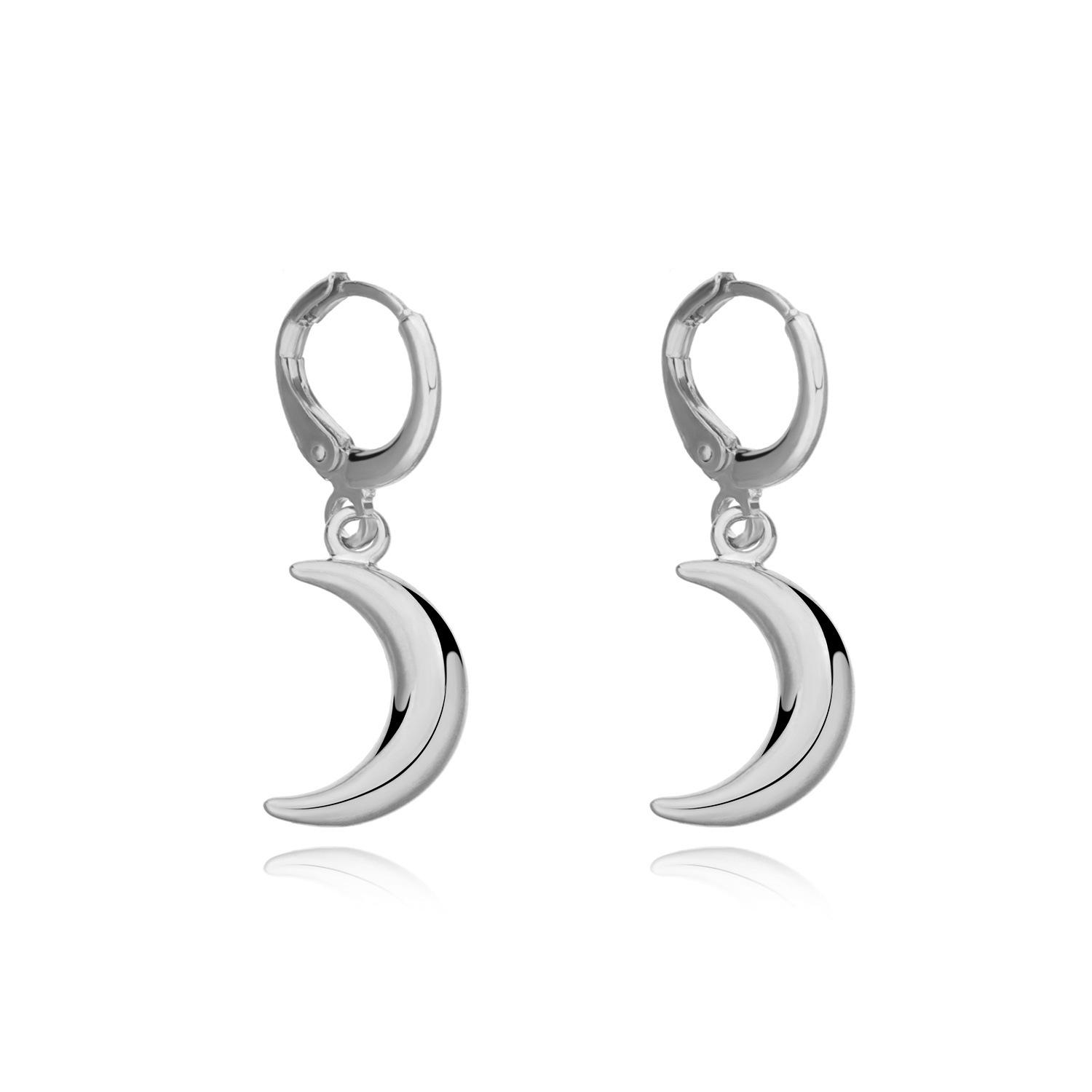 

Accessories, fashion pop three-dimensional crescent ear buckle earrings, retro geometric trend earrings срібний