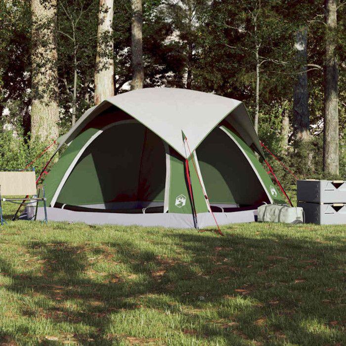 VidaXL Tente de camping de cabine 4 personnes vert imperméable 4009452