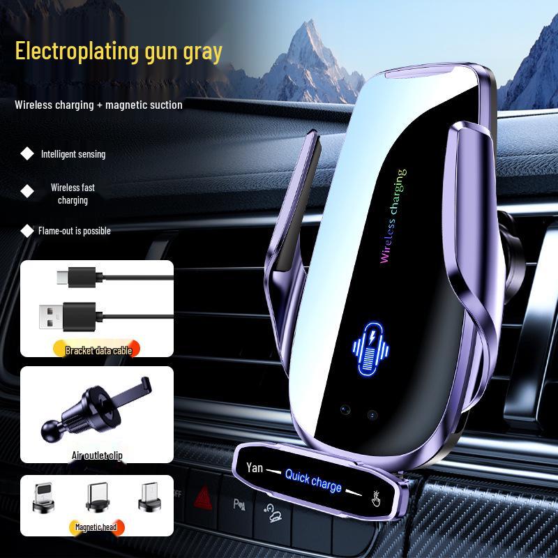 Q9 15W Wireless Charger Car Mount with Infrared Sensor & Automatic Clamping for Apple