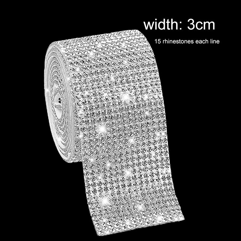 Car Phone Decoration Arts Crafts Rhinestones Crystal  Ribbon Width.5 Cm DIY Decoration Sticker For Party Decoration